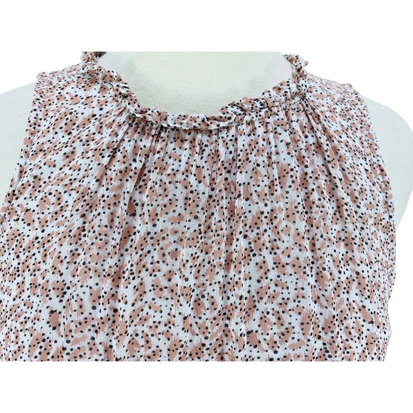 Anthropologie Natalie Dress Size XS Pink Sleeveless Flounced Keyhole Ruffled - Picture 8 of 16